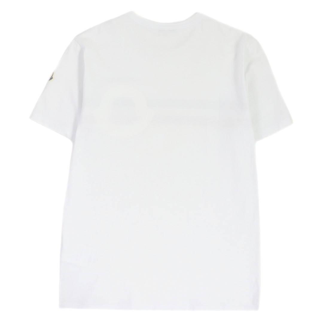 MONCLER(モンクレール)の美品□MONCLER モンクレール 21SS MAGLIA T-SHIRT コットン100％ トリコロール ロゴエンボス カットソー 半袖Ｔシャツ ホワイト S 正規品 メンズ メンズのトップス(Tシャツ/カットソー(半袖/袖なし))の商品写真