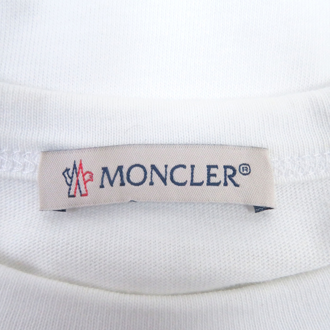 MONCLER(モンクレール)の美品□MONCLER モンクレール 21SS MAGLIA T-SHIRT コットン100％ トリコロール ロゴエンボス カットソー 半袖Ｔシャツ ホワイト S 正規品 メンズ メンズのトップス(Tシャツ/カットソー(半袖/袖なし))の商品写真