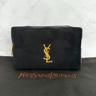 イヴサンローラン(Yves Saint Laurent)のイヴサンローラン YSL ノベルティ ポーチ スエード ブラック 黒(ポーチ)