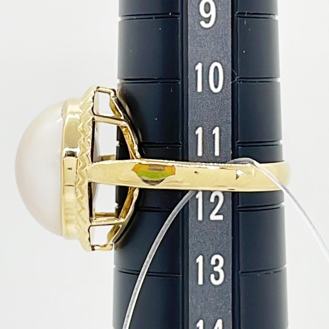 [新品同様]K18YGイエローゴールド金天然マベパール13.5mmリング指輪 レディースのアクセサリー(リング(指輪))の商品写真