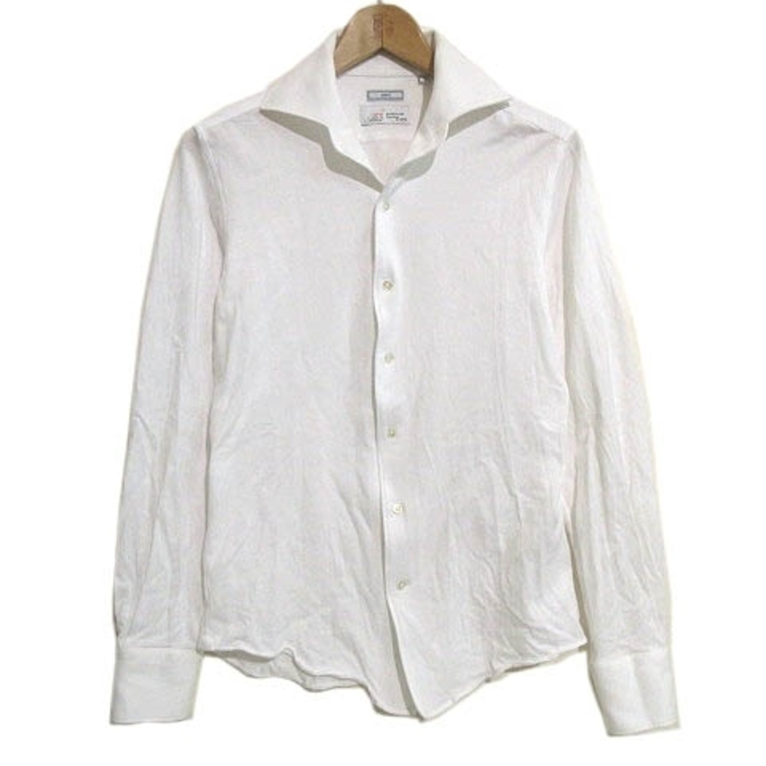 SHIPS(シップス)のシップス ジャージー シャツ ワイシャツ 長袖 ワンピースカラー ホワイト S メンズのトップス(シャツ)の商品写真