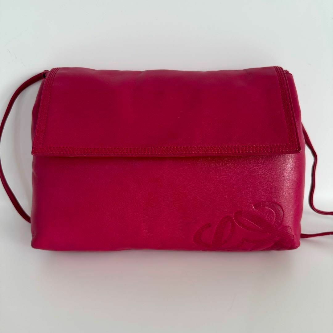 LOEWE(ロエベ)のロエベ LOEWE アナグラム ショルダーバッグ レザー ピンク レディースのバッグ(ショルダーバッグ)の商品写真
