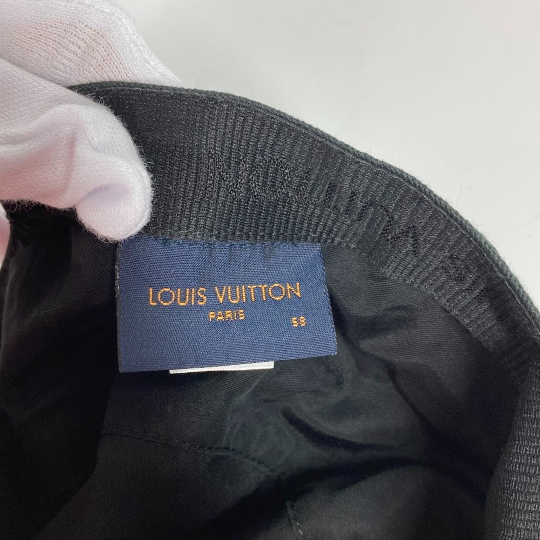 LOUIS VUITTON(ルイヴィトン)のルイヴィトン LOUIS VUITTON キャスケット スクエアード MP2731 NIGOコラボ ニゴ 帽子 キャップ帽 ベースボール キャップ コットン ブラック 美品 メンズの帽子(キャップ)の商品写真