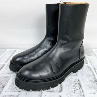 カミナンド(CAMINANDO)の《美品》カミナンド ショートブーツ 厚底 サイドジップ 革 レザー 黒 W8(ブーツ)