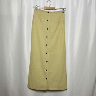 SLOBE IENA - SLOBE citron. 美品 カラーチェックアイラインスカート 36
