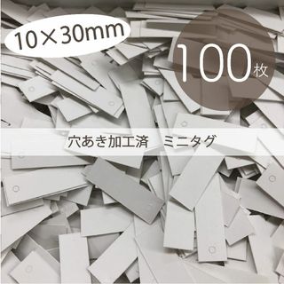 タグ用紙 100枚／30×10mm／穴付き　値札　プライスタグ☆(その他)