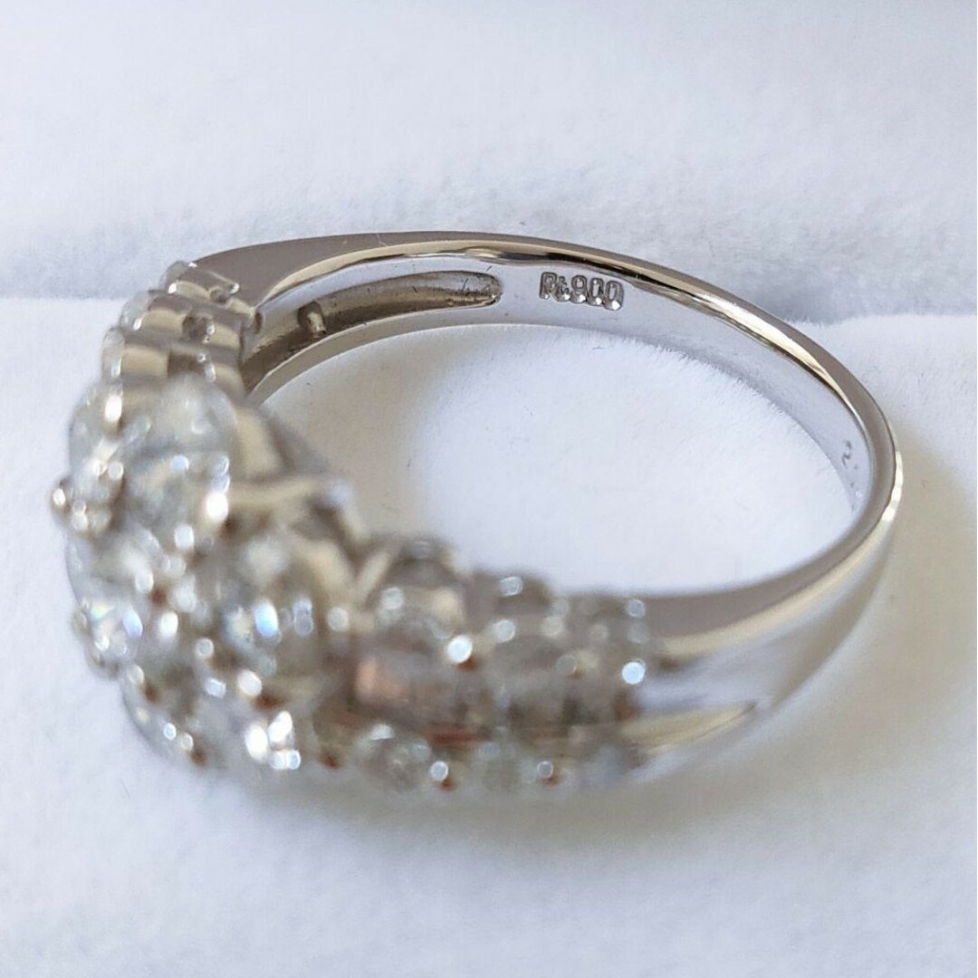 ダイヤモンド フラワー リング Pt900 2.00ct 6.8g レディースのアクセサリー(リング(指輪))の商品写真
