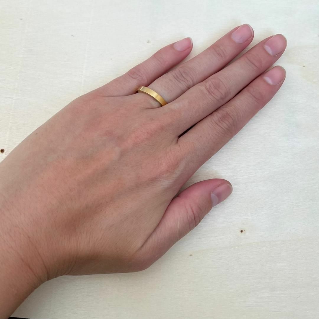 アレルギー対応◎3mm平打ちゴールドリング　指輪　ピンキーリング レディースのアクセサリー(リング(指輪))の商品写真