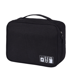 多機能 収納　 オーガナイザー デジタルバッグ ボックス ブラック(旅行用品)