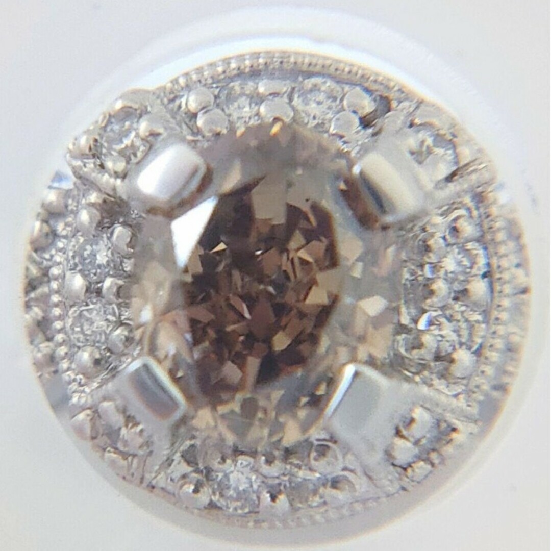 ブラウンダイヤモンド ミル打ち リング K18WG 1.072ct 0.20ct レディースのアクセサリー(リング(指輪))の商品写真