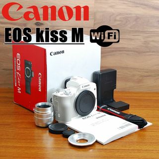 キヤノン(Canon)のcanon EOS kiss M マニュアル単焦点レンズセット Wi-Fi搭載(ミラーレス一眼)