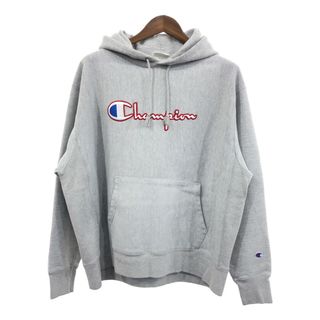 チャンピオン(Champion)のChampion チャンピオン リバースウィーブ ロゴ スウェット パーカー グレー (メンズ XL) 中古 古着 Q2013(パーカー)