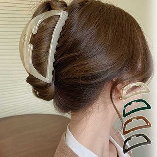 樹脂ヘアクリップ 簡単まとめ髪 韓国風レディース バンスクリップ ヘアアクセサリ(バレッタ/ヘアクリップ)