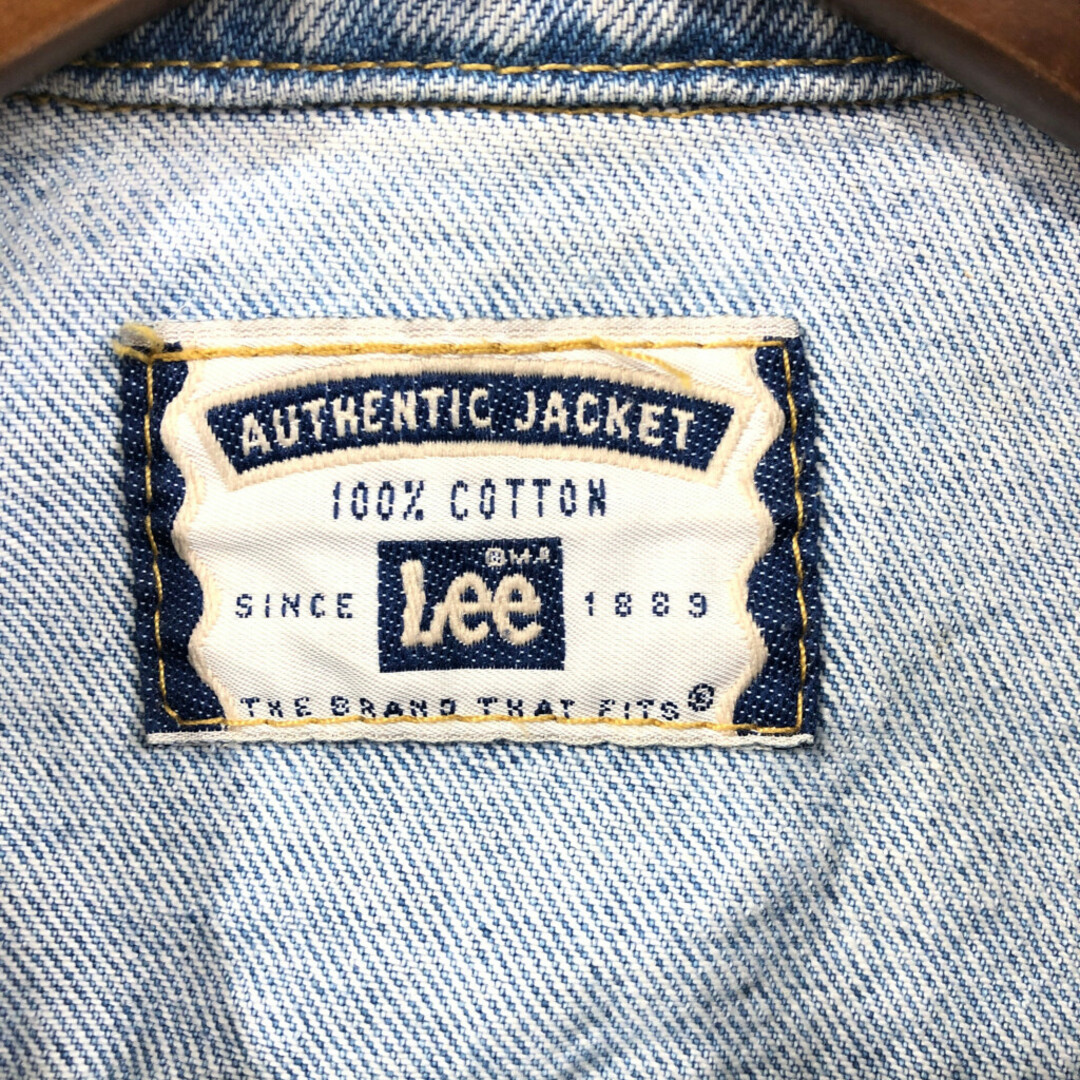 Lee(リー)の90年代 Lee リー AUTHENTIC JACKET デニム トラッカージャケット アメカジ ブルー (メンズ L相当) 中古 古着 Q2020 メンズのジャケット/アウター(Gジャン/デニムジャケット)の商品写真