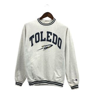 チャンピオン(Champion)のChampion チャンピオン リバースウィーブ TOLEDO ラインリブ スウェット カレッジ グレー (メンズ SMALL) 中古 古着 Q2041(スウェット)