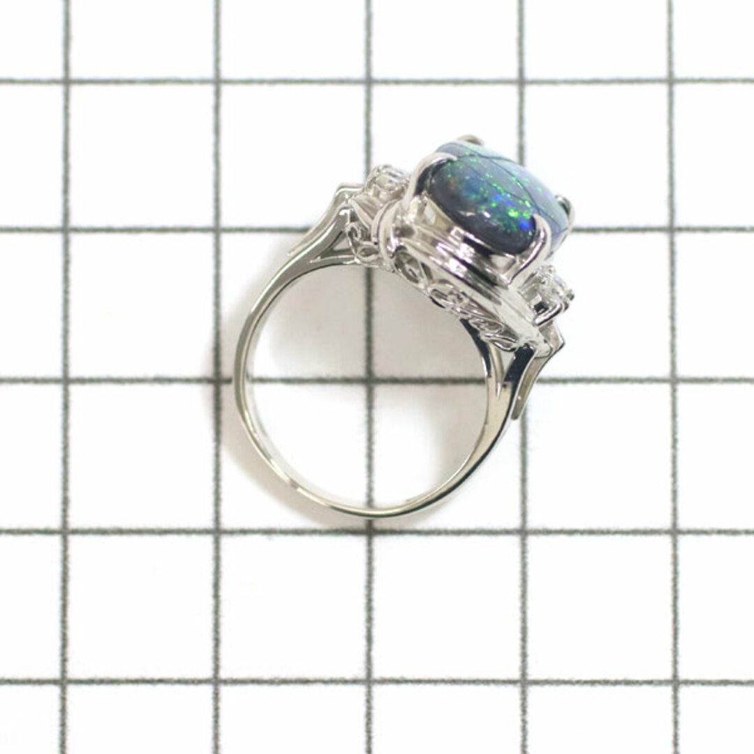 Pt900 ブラックオパール ダイヤモンド リング 3.29ct D0.14ct レディースのアクセサリー(リング(指輪))の商品写真