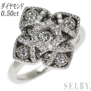 Pt900 ダイヤモンド リング 0.50ct フラワー(リング(指輪))