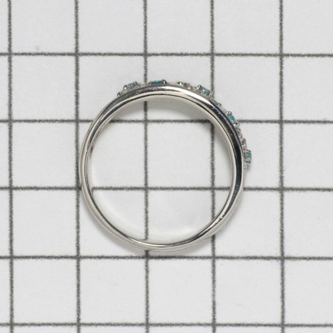 Pt900 パライバトルマリン ダイヤモンド リング 0.11ct D0.23ct フラワー レディースのアクセサリー(リング(指輪))の商品写真