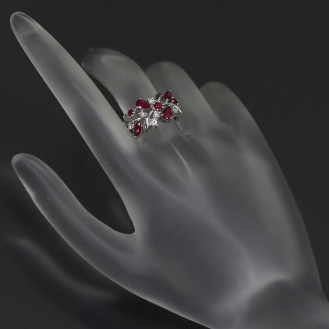 K18WG ルビー ダイヤモンド リング 1.20ct D0.25ct レディースのアクセサリー(リング(指輪))の商品写真