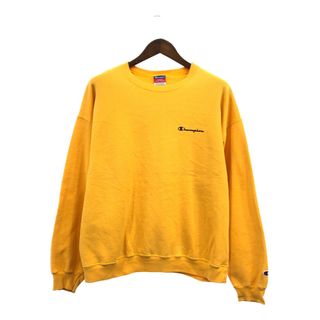 チャンピオン(Champion)の2000年代～ Champion チャンピオン オーセンティック ワンポイントロゴ スウェット イエロー (メンズ XL) 中古 古着 Q2045(スウェット)