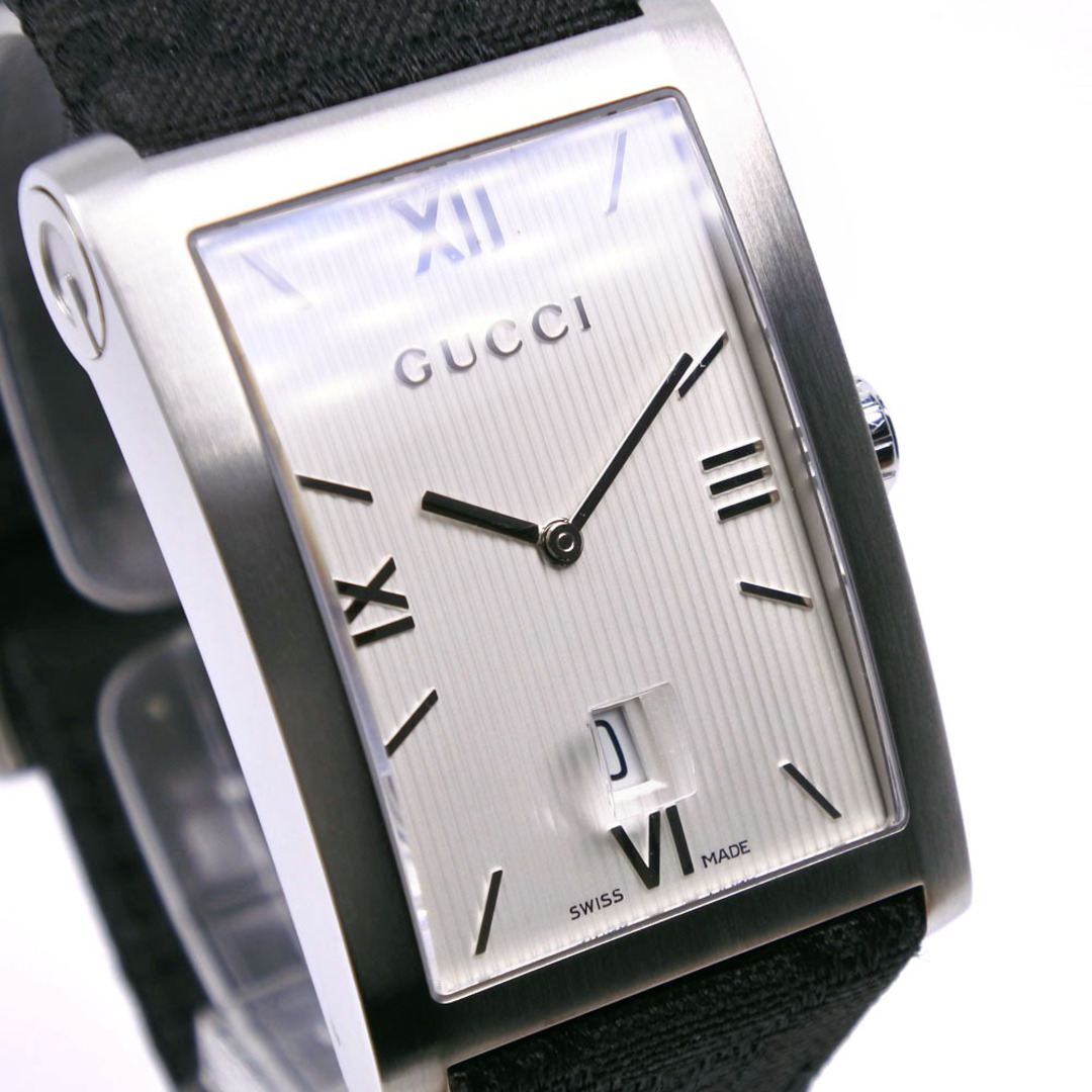 Gucci(グッチ)の【GUCCI】グッチ GGキャンバス 8600M ステンレススチール×レザー×キャンバス クオーツ アナログ表示 メンズ 白文字盤 腕時計 メンズの時計(腕時計(アナログ))の商品写真
