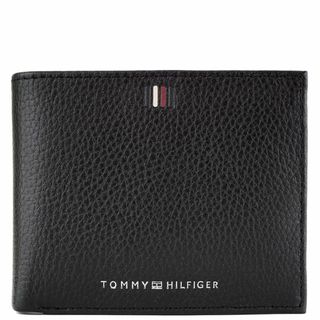 トミーヒルフィガー(TOMMY HILFIGER)のTOMMY HILFIGER トミーヒルフィガー 二つ折り財布 2024年春夏新作 AM0AM11855BDS メンズ BDS BLACK ブラック(折り財布)