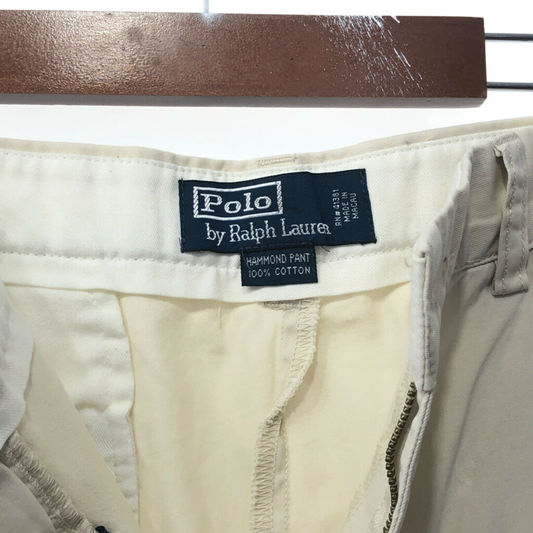 POLO RALPH LAUREN(ポロラルフローレン)のPolo by Ralph Lauren ポロ ラルフローレン HAMMOND PANT 2タック チノパンツ ポロチノ アイボリー (メンズ 34/29) 中古 古着 Q2142 メンズのパンツ(その他)の商品写真