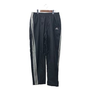 アディダス(adidas)の90年代 adidas アディダス サイドスナップボタン ナイロン トラックパンツ スポーツ ブラック (メンズ L) 中古 古着 Q2152(その他)