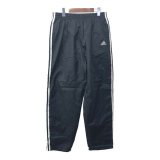 アディダス(adidas)のadidas アディダス サイドスナップボタン ナイロン トラックパンツ スポーツ ブラック (メンズ L) 中古 古着 Q2154(その他)