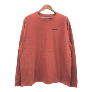 patagonia パタゴニア ロゴ 長袖Ｔシャツ アウトドア 両面プリント ブラウン (メンズ XL) 中古 古着 Q2169