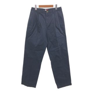 トミーヒルフィガー(TOMMY HILFIGER)のTOMMY HILFIGER トミーヒルフィガー 2タック チノパンツ ネイビー (メンズ 31/32) 中古 古着 Q2179(その他)