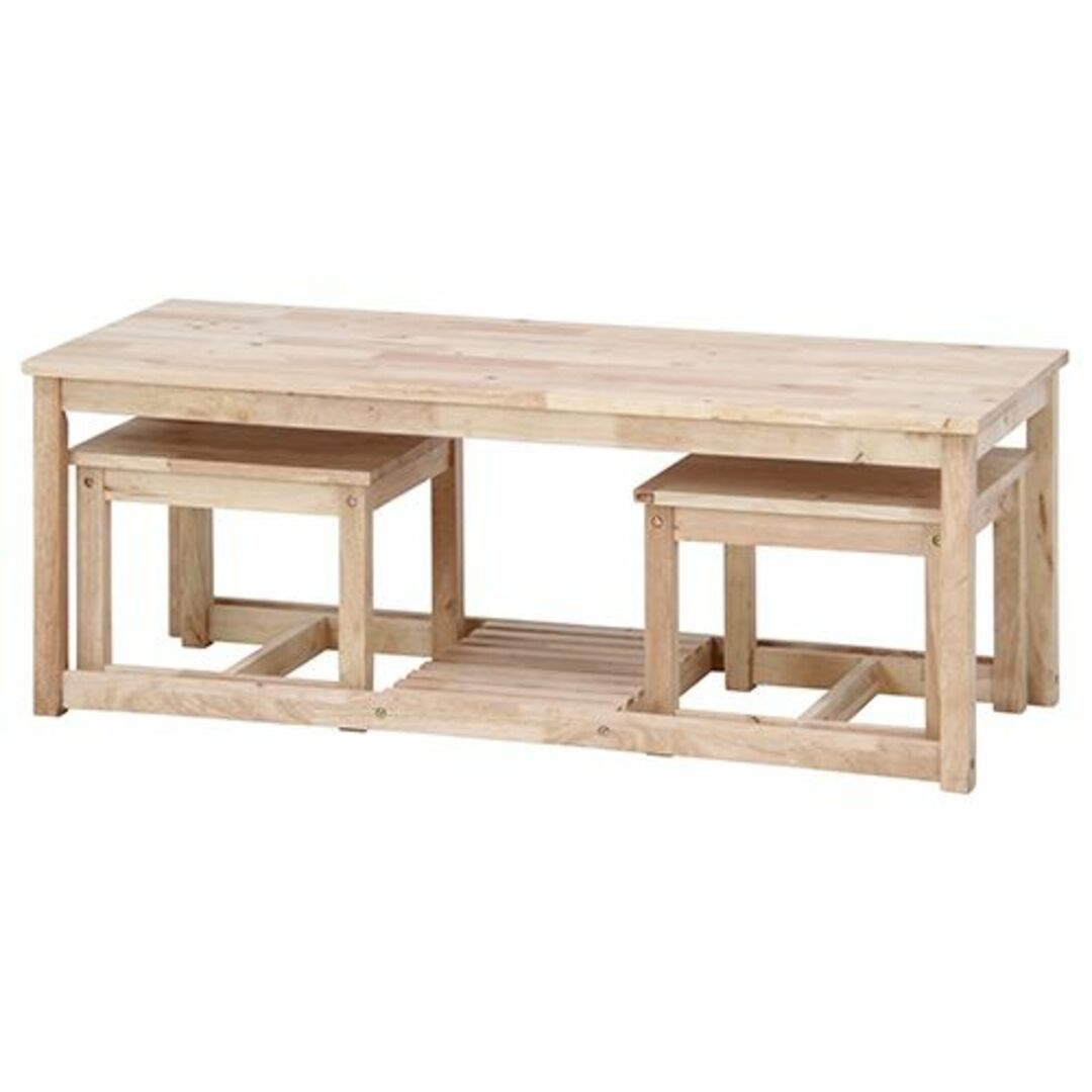 天然木製ネストテーブル ナチュラル シンプル   インテリア/住まい/日用品の机/テーブル(ローテーブル)の商品写真