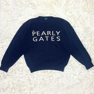 パーリーゲイツ(PEARLY GATES)の【PEARY GATES】ゴルフウェア 長袖セーター ロゴ ネイビー L相当(ウエア)