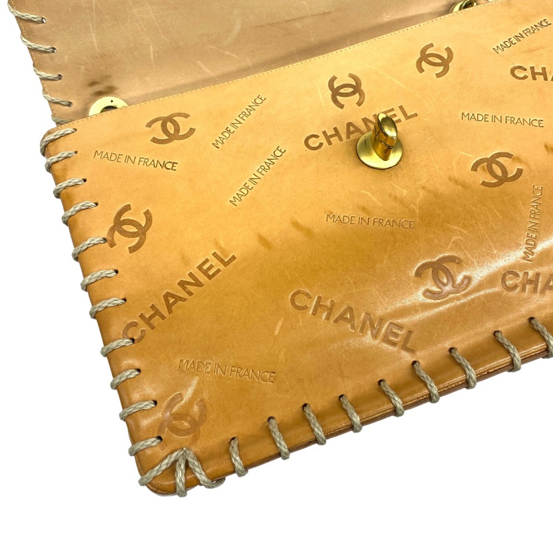 CHANEL(シャネル)の[USED/中古]CHANEL シャネル ショルダーバッグ ライトブラウン 2番台 カーフ カード デカココマーク ロゴ ヌメ革 ベージュ 中古 tdc-000596-4c レディースのバッグ(ショルダーバッグ)の商品写真