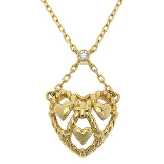 ミキモト(MIKIMOTO)のMIKIMOTO(ミキモト) ハートネックレス ネックレス アクセサリー ジュエリー 1PD K18 イエローゴールド YG ゴールド金 レディース 40802088199【中古】【アラモード】(ネックレス)