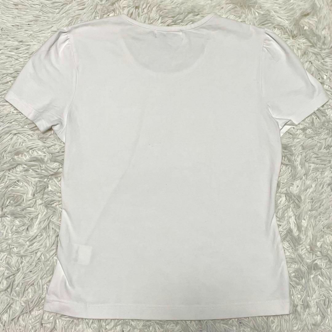 Courreges(クレージュ)の【courreges】Tシャツ ロゴ 刺繍 白 コットン レディースのトップス(Tシャツ(半袖/袖なし))の商品写真