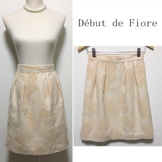 デビュードフィオレ(Debut de Fiore)の【美品】Debut de Fiore オーガンジー  花柄スカート(ひざ丈スカート)