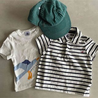 プチバトー(PETIT BATEAU)のプチバトー男の子 74cm  Tシャツ　81センチキャップ(Ｔシャツ)