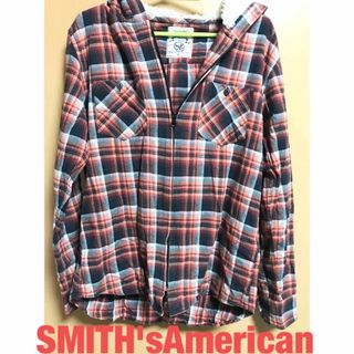 SMITH'sAMERIKANフード付きタータンチェック柄シャツ(シャツ)