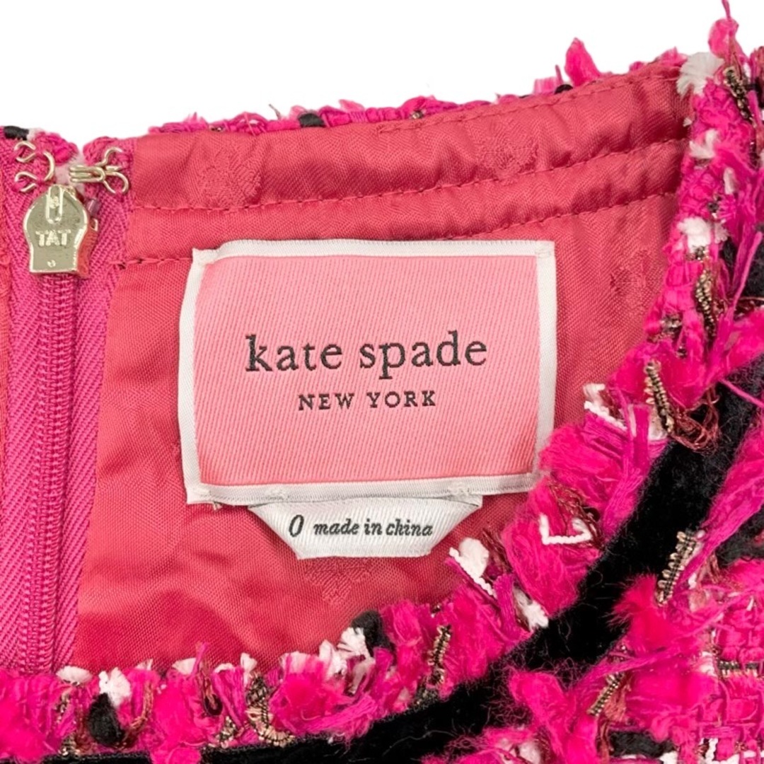 ケイトスペード Kate spade ワンピース ツイード 半袖 ピンク レディースのワンピース(ミニワンピース)の商品写真