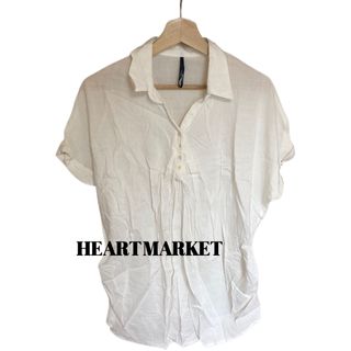 ハートマーケット(Heart Market)の【HEART MARKET】シンプルスキッパーシャツ　ホワイト　フリーサイズ(シャツ/ブラウス(半袖/袖なし))