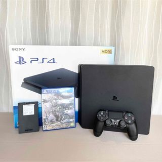 プレイステーション4(PlayStation4)のps4本体 + MHW + buffalo 外付けSSD 480GB(家庭用ゲーム機本体)