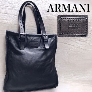 アルマーニ コレツィオーニ(ARMANI COLLEZIONI)の美品 希少 ARMANI COLLEZIONI オールレザー トートバッグ 黒(トートバッグ)