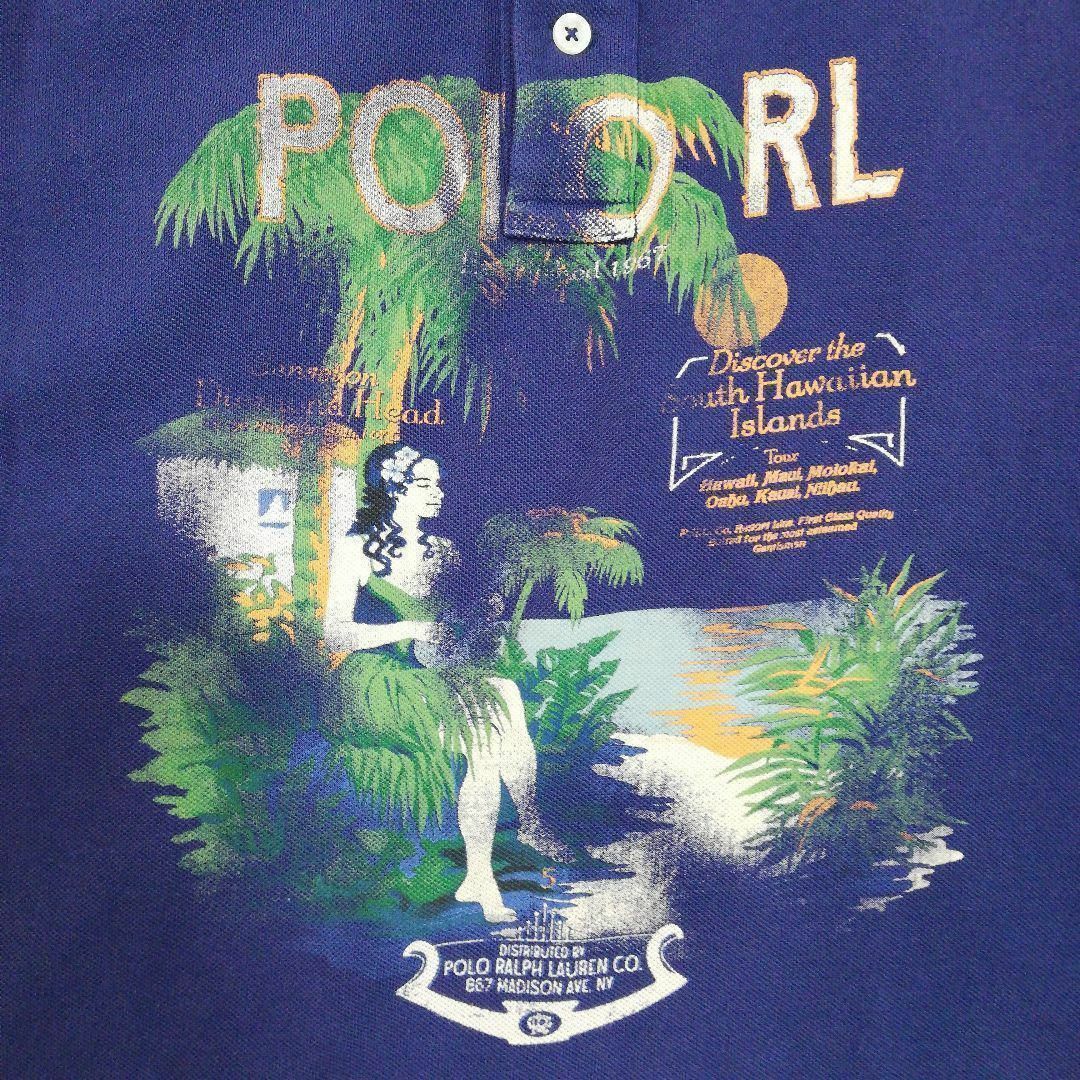 POLO RALPH LAUREN(ポロラルフローレン)のラルフローレン　ポロシャツ　鹿の子　半袖　ハワイ　レディース　ネイビー　紺　M レディースのトップス(ポロシャツ)の商品写真