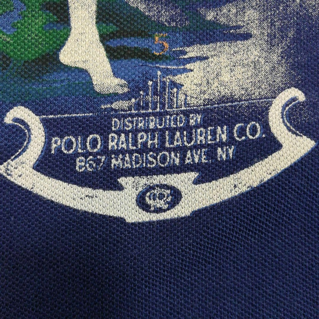 POLO RALPH LAUREN(ポロラルフローレン)のラルフローレン　ポロシャツ　鹿の子　半袖　ハワイ　レディース　ネイビー　紺　M レディースのトップス(ポロシャツ)の商品写真