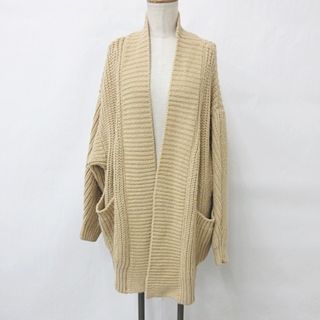 ザラ(ZARA)のザラ ZARA ニット カーディガン 長袖 羽織 ローゲイジ ベージュ M(カーディガン)