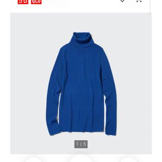 ユニクロ(UNIQLO)のUNIQLO エクストラファインメリノリブタートルネックセーター（長袖）　M(ニット/セーター)