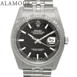 ロレックス(ROLEX)の【保証書付】 ロレックス 116234 デイトジャスト SS V番(2009年) 自動巻き 腕時計 ブラック シルバー メンズ 40802082178 【中古】【アラモード】(腕時計(アナログ))