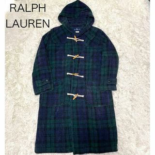 ラルフローレン(Ralph Lauren)の【希少】 ラルフローレン ダッフルコート タータンチェック ロング 緑 M(ダッフルコート)