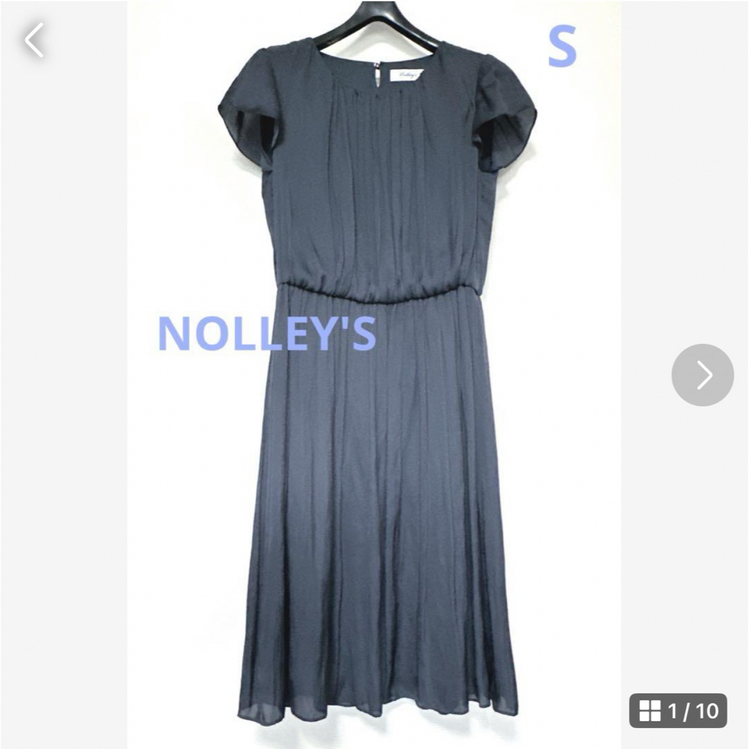 NOLLEY'S(ノーリーズ)の★美品★NOLLEY'S ノーリーズ マットサテンワンピース S ネイビー レディースのワンピース(ひざ丈ワンピース)の商品写真